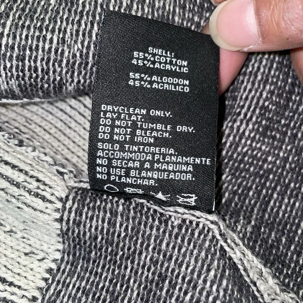 XRAY Jeans Mens Full Zip Cardigan Sweater Grey Marl Mock Neck Ribbed Large